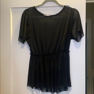 Sheer black s/s blouse